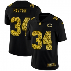 Chicago Bears 34 Walter Payton Men Nike Leopard Print Fashion Vapor Limited NFL Jersey Black