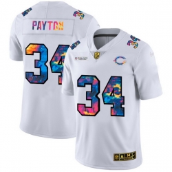 Chicago Bears 34 Walter Payton Men White Nike Multi Color 2020 NFL Crucial Catch Limited NFL Jersey