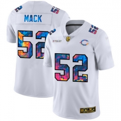 Chicago Bears 52 Khalil Mack Men White Nike Multi Color 2020 NFL Crucial Catch Limited NFL Jersey