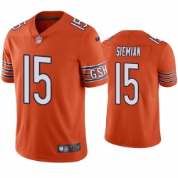 Men Chicago Bears 15 Trevor Siemian Orange Vapor Untouchable Limited Stitched Jersey