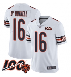 Men Chicago Bears 16 Pat ODonnell White Vapor Untouchable Limited Player 100th Season Football Jersey