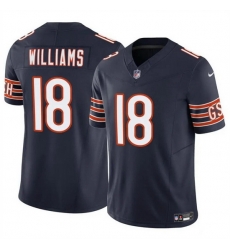 Men Chicago Bears 18 Caleb Williams Navy 2024 Draft F U S E  Vapor Stitched Football Jersey