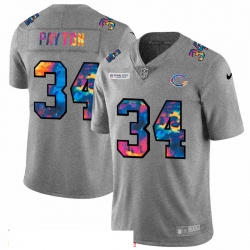 Men Chicago Bears 34 Walter Payton Men Nike Multi Color 2020 NFL Crucial Catch NFL Jersey Greyheather