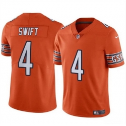 Men Chicago Bears 4 D u2019Andre Swift Orange Vapor Stitched Football Jersey