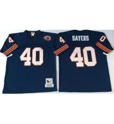 Men Chicago Bears 40 Gale Sayers Navy M&N Throwback Jersey