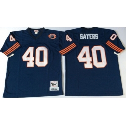 Men Chicago Bears 40 Gale Sayers Navy M&N Throwback Jersey