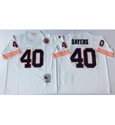 Men Chicago Bears 40 Gale Sayers White M&N Throwback Jersey
