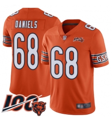 Men Chicago Bears 68 James Daniels Orange Alternate 100th Season Limited Football Jersey