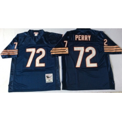 Men Chicago Bears 72 William Perry Navy M&N 1985 Throwback Jersey