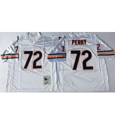 Men Chicago Bears 72 William Perry White M&N Road Throwback Jersey