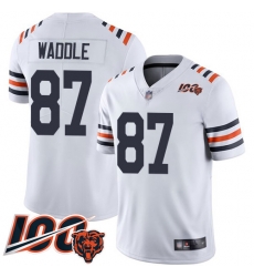 Men Chicago Bears 87 Tom Waddle White 100th Season Limited Football Jersey