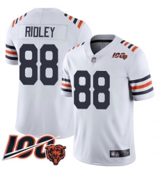 Men Chicago Bears 88 Riley Ridley White 100th Season Limited Football Jersey