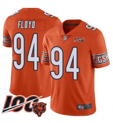 Men Chicago Bears 94 Leonard Floyd Orange Alternate 100th Season Limited Football Jersey