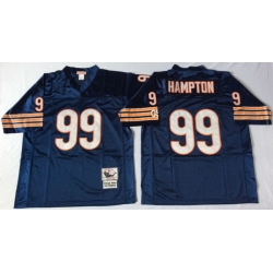 Men Chicago Bears 99 Dan Hampton Navy M&N 1985 Throwback Jersey