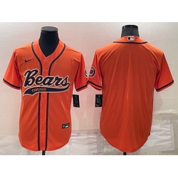 Men Chicago Bears Blank Orange Stitched Jersey