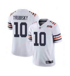Mens Chicago Bears 10 Mitchell Trubisky White 100th Season Limited Football Jersey