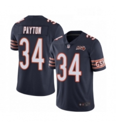 Mens Chicago Bears 34 Walter Payton Navy Blue Team Color 100th Season Limited Football Jersey