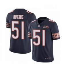 Mens Chicago Bears 51 Dick Butkus Navy Blue Team Color 100th Season Limited Football Jersey