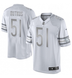 Mens Nike Chicago Bears 51 Dick Butkus Limited White Platinum NFL Jersey