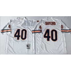 Mitchell&Ness Bears 40 Gale Sayers White Small No Throwback Stitched NFL Jersey