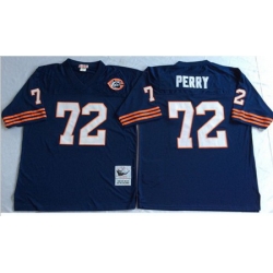 Mitchell&Ness Bears 72 William Perry Blue Big No Throwback Stitched NFL Jersey