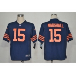 NIKE Chicago Bears 15 Marshall Blue Game Orange Number NFL Jersey