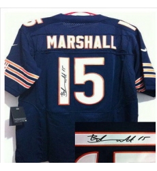 New Chicago Bears #15 Brandon Marshall Blue jerseys(signature Elite)