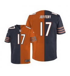 Nike Bears #17 Alshon Jeffery Navy Blue Orange Mens Stitched NFL Elite Split Jersey