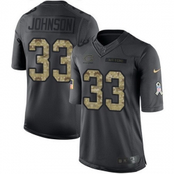 Nike Bears 33 Jaylon Johnson Black Men Stitched NFL Limited 2016 Salute to Service Jersey