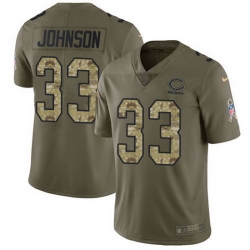 Nike Bears 33 Jaylon Johnson Olive Camo Men Stitched NFL Limited 2017 Salute To Service Jersey
