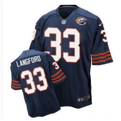 Nike Bears #33 Jeremy Langford Navy Blue Throwback Mens Stitched NFL Elite Jersey