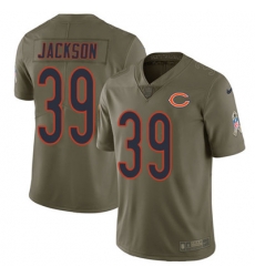 Nike Bears #39 Eddie Jackson Olive Mens Stitched NFL Limited 2017 Salute To Service Jersey