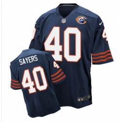 Nike Bears #40 Gale Sayers Navy Blue Throwback Mens Stitched NFL Elite Jersey
