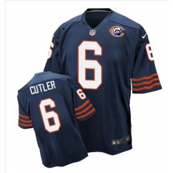 Nike Bears #6 Jay Cutler Navy Blue Throwback Mens Stitched NFL Elite Jersey