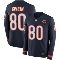 Nike Bears 80 Jimmy Graham Navy Blue Team Color Men Stitched NFL Limited Therma Long Sleeve Jersey