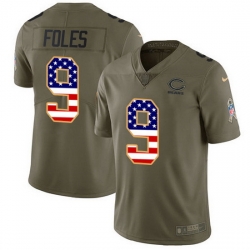 Nike Bears 9 Nick Foles Olive USA Flag Men Stitched NFL Limited 2017 Salute To Service Jersey