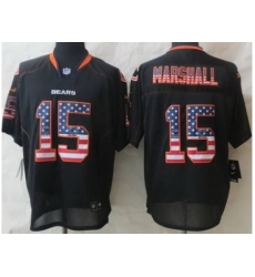 Nike Chicago Bears 15 Brandon Marshall Black Elite USA Flag Fashion NFL Jersey