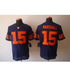 Nike Chicago Bears 15 Brandon Marshall Blue Elite Orange Number NFL Jersey
