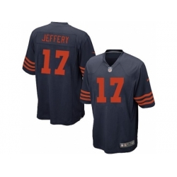 Nike Chicago Bears 17 Alshon Jeffery Blue Game Orange Number NFL Jersey