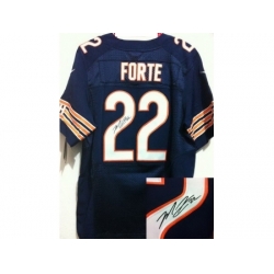Nike Chicago Bears 22 Matt Forte Blue Elite Signed NFL Jersey