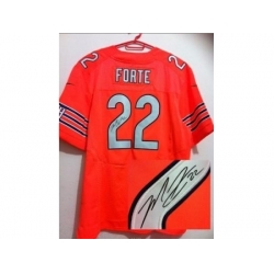 Nike Chicago Bears 22 Matt Forte Orange Elite Signed NFL Jersey