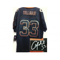 Nike Chicago Bears 33 Charles Tillman Black Elite Light Out Signed NFL Jersey