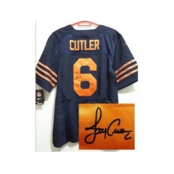 Nike Chicago Bears 6 Jay Cutler Blue Elite Orange Number Signed NFL Jersey