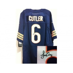 Nike Chicago Bears 6 Jay Cutler Blue Elite Signed NFL Jersey