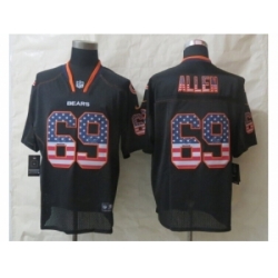 Nike Chicago Bears 69 Jared Allen Black Elite USA Flag Fashion NFL Jersey