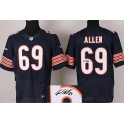 Nike Chicago Bears 69 Jared Allen Blue Elite Signed NFL Jersey
