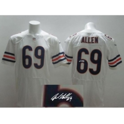 Nike Chicago Bears 69 Jared Allen White Elite Signed NFL Jersey