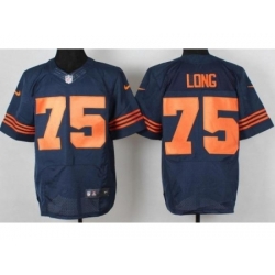 Nike Chicago Bears 75 Kyle Long Blue Elite Orange Number NFL Jersey