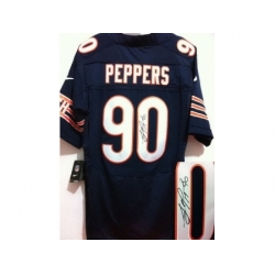 Nike Chicago Bears 90 Julius Peppers Blue Signed Elite NFL Jersey