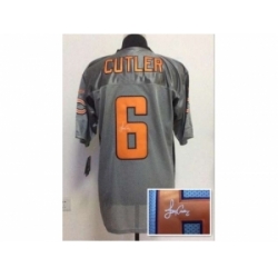 Nike chicago bears 6 Jay Cutler grey Elite shadow Signed NFL Jersey